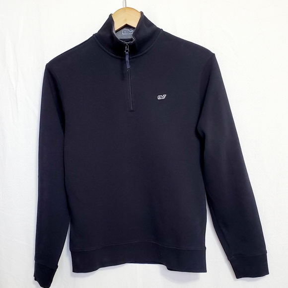 Vineyard Vines Navy Pima Cotton 1/4 Zip Pullover - Picture 2 of 5